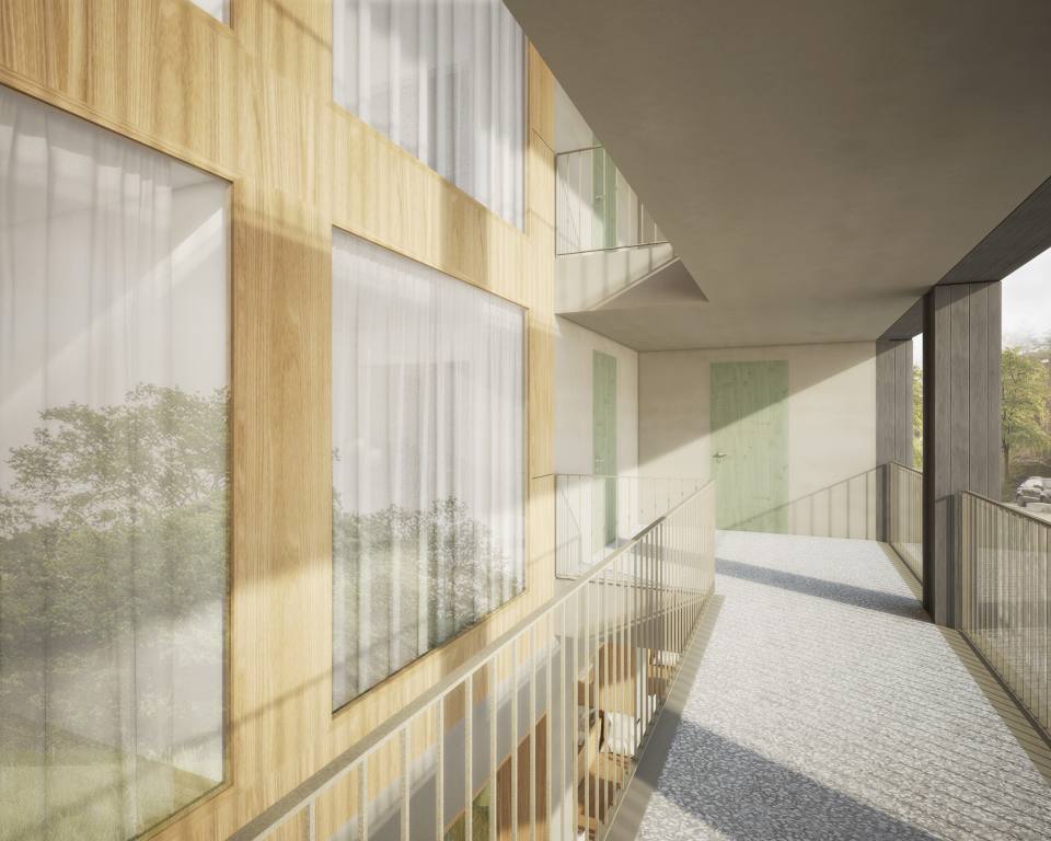 Bewohnerzimmer Balkon Quartierstützpunkte Wohnen im Alter Alterswohnungen  Thurvita AG Quartierstützpunkte Wil frm Architektur und Bauherrenmanagement Österreich Schweiz